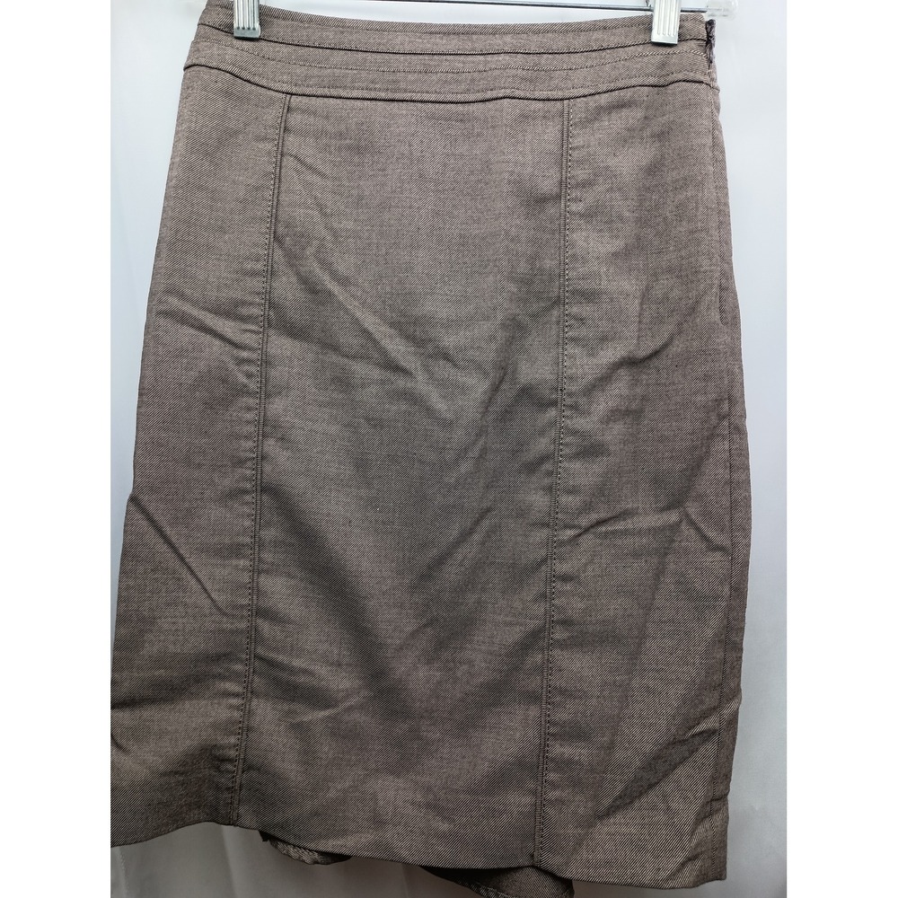 white house black market brown midi skirt church work formal size 00